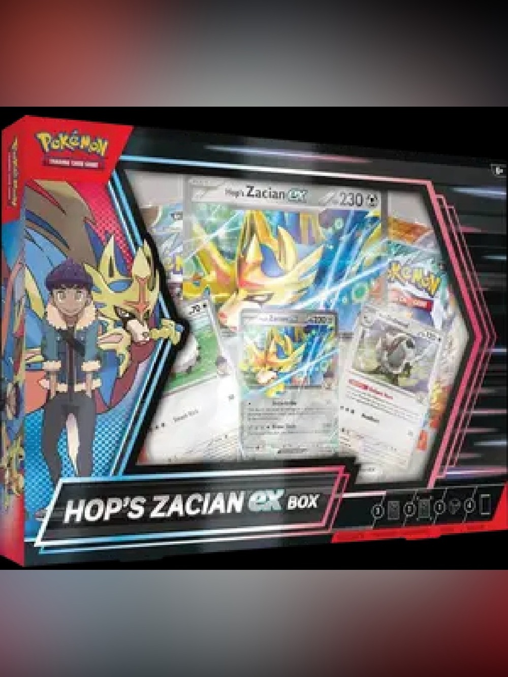 Pokemon Hop's Zacian ex Box - Black, Gold, Blue